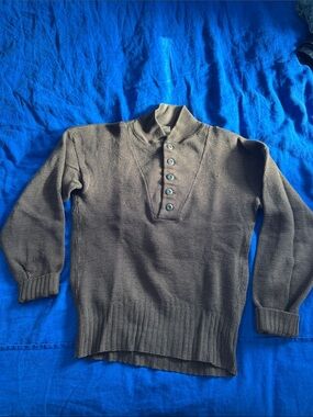 Men's Olive Drab Vintage Military Sweater